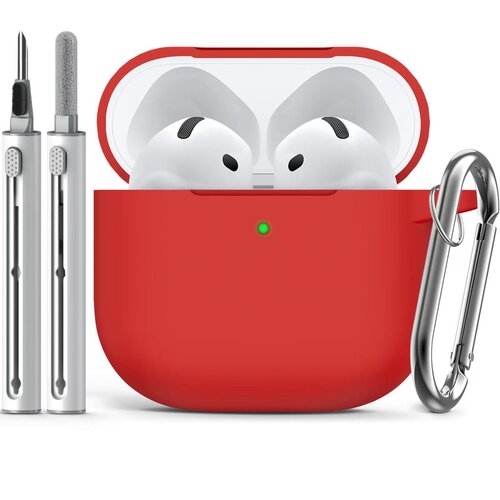 Venisymlis Silikonski ovitek za AirPods 4 s čistilnim kompletom, obesek za ključe, različica 2024, (22101905) Cene
