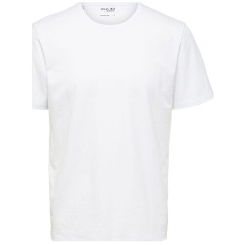 Selected Noos Pan Linen T-Shirt - Bright White Bijela Slike