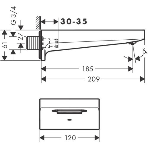 Hansgrohe 32543670 Metropol stenski izliv za kad ali umivalnik Cene