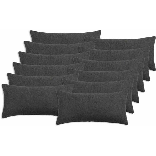  Presvlaka za jastuk 12 pcs HEERLEN Tamnosiva 40 x 80 cm Bouclé Cene