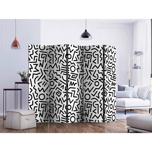Artgeist Paravan Black And White Maze I, 5-Delni, Dvostranski Slike
