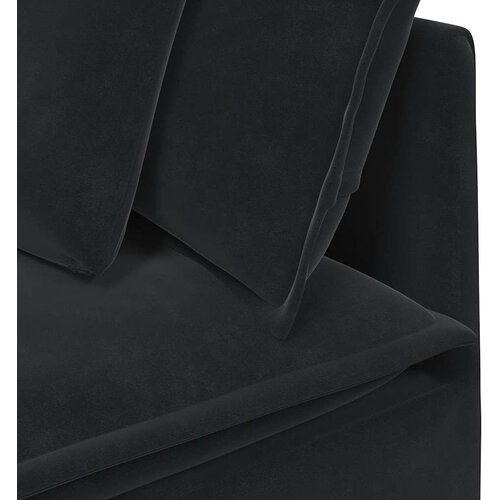  Modularna Kutna Sofa s Jastucima Crna 100 cm - Crna kutna sofa Cene