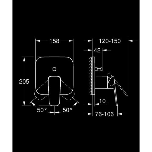 Grohe 1017782430 cubeo pokrivna plo&amp;scaron;ča črna Slike