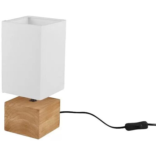 Tri O Namizna svetilka Trio Woody (40 W, 12 x 12 x 30 cm, E14, belo-rjava) Cene