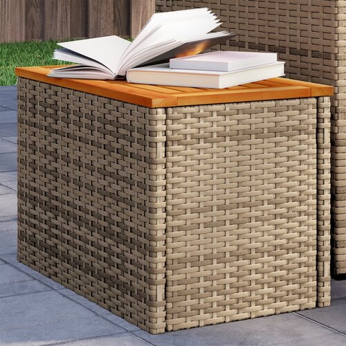  The living store vrtna stranska mizica 2 kosa bež 55x34x37 cm pe ratan les - vrtna stranska mizica, (21443968) Cene