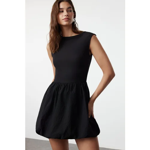 Trendyol Black Balloon Skirt Mini Parachute Fabric Woven Dress