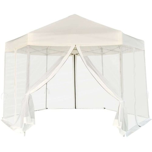  Šotor pop-up šestkoten s 6 stranicami kremno bel 3,6x3,1 m Cene
