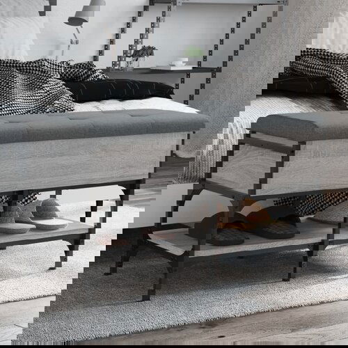 VidaXL Klupa za cipele siva boja hrasta 82x42x45 cm konstruirano drvo Slike