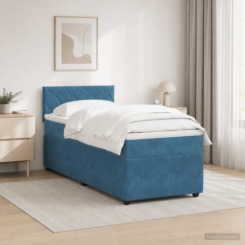  Boxspring krevet s madracem Plava 90 x 200 cm Baršun Cene
