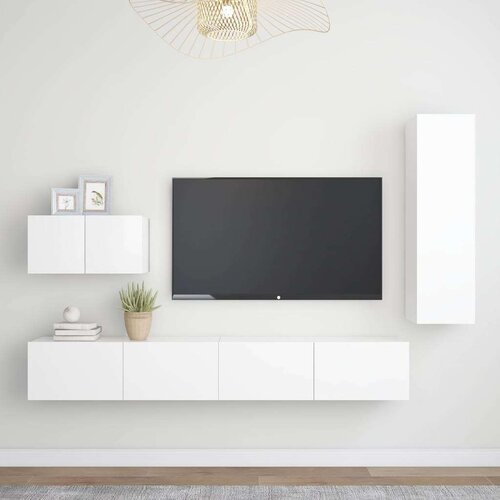  4-dijelni set TV ormarića bijeli od iverice Cijene