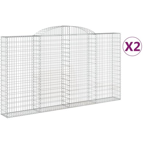  Lučne gabionske ko&amp;scaron;are 2 kom 300x30x160/180cm pocinčano željezo Slike