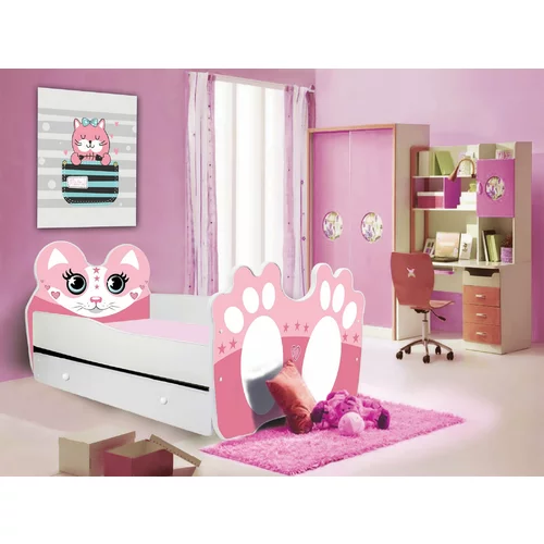 ADRK Furniture Otroška postelja Medvedek s predalom - 80x160 cm