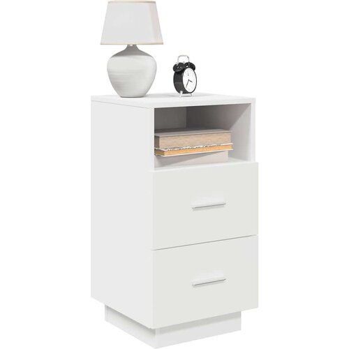 vidaXL Nočne omarice z 2 predaloma 2 kosa bela 36x36x68 cm Cene