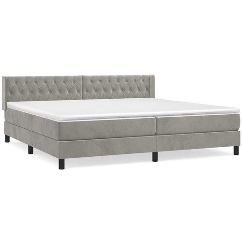 Maison Chic Box spring postelja - Vzmetna postelja z vzmetnico svetlo siva 200x200 cm žamet SL22145, (21892641) Cene