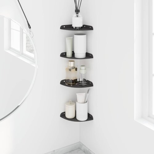  Lebdeća polica s policom s pohranom 4 pcs Crna 15 x 15 x 2 cm Slike