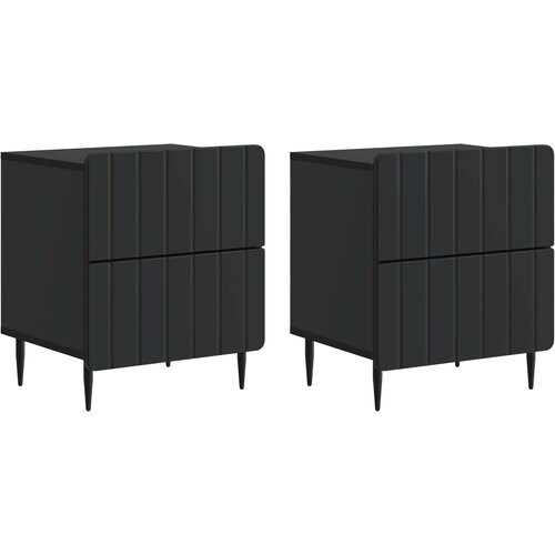 vidaXL Noćni ormar 2 pcs Crna 43 x 34 5 x 49 5 cm Konstruirano drvo - Crna 2 Cene