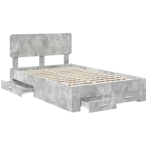  Okvir za krevet s uzglavljem Betonski sivi 120 x 190 cm Slike