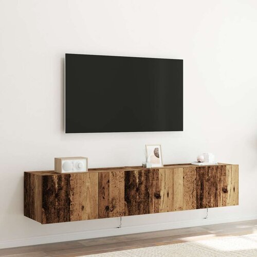 TV stenske omare z LED lučmi 2 kosi stari les 80x35x31 cm Cene