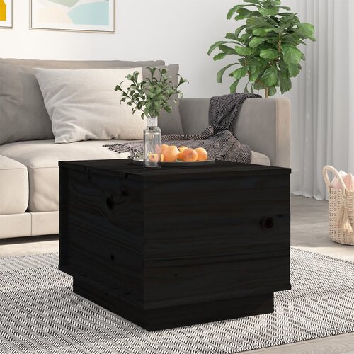 The Living Store Klubska mizica črna 40x50x35 cm trdna borovina - Klubska Mizica, (21573786) Cene