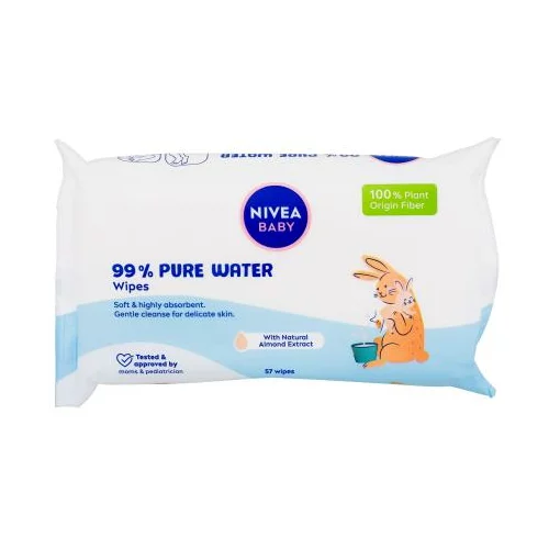 Nivea Baby 99% Pure Water Wipes čistilni robčki 57 kos