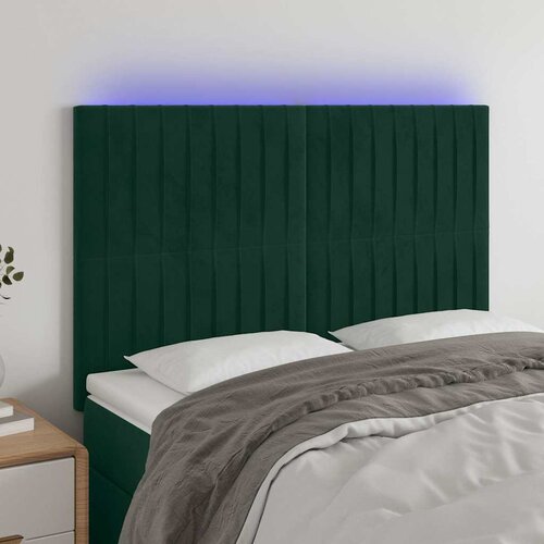  LED uzglavlje tamnozeleno 144x5x118/128 cm baršunasto Cene