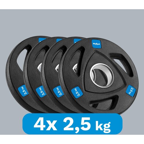 Rebel Active RBA-2108 &amp;ndash; Set olimpijskih utega 4 &amp;times; 2,5 kg, skupno 10 kg, gumirani, odprtina 51 mm Slike