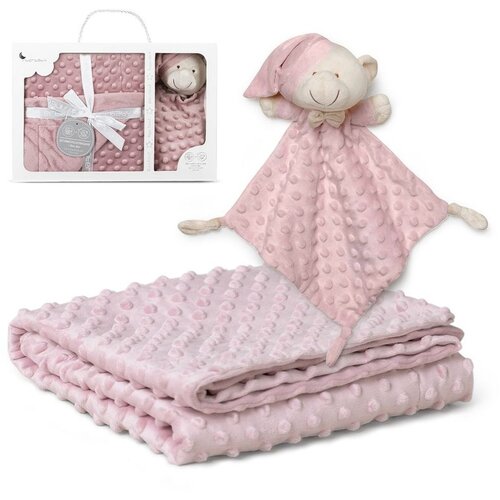 Interbaby set dekica Bubble i tje&amp;scaron;lica Bear Dark Pink Slike