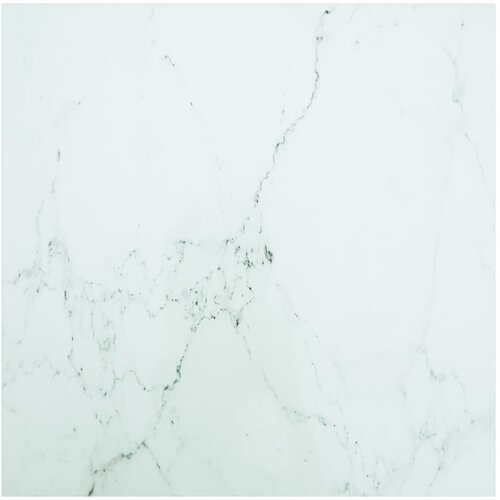Stolna ploča bijela 70x70 cm 6 mm staklena s mramornim uzorkom Cijene