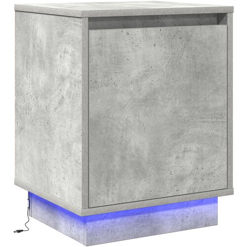 vidaXL Nočna omarica z LED lučmi Betonska siva 39x34.5x50 cm, (22090216) Cene