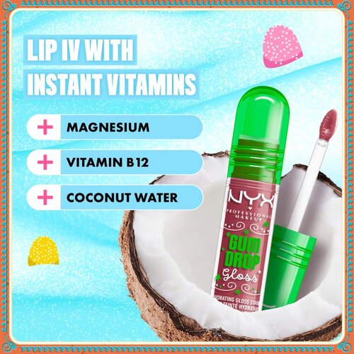 NYX Professional Makeup Gingerbaddie Land Gum Drop sijaj za ustnice odtenek 02 Bubblegum Burst 1 kos Slike