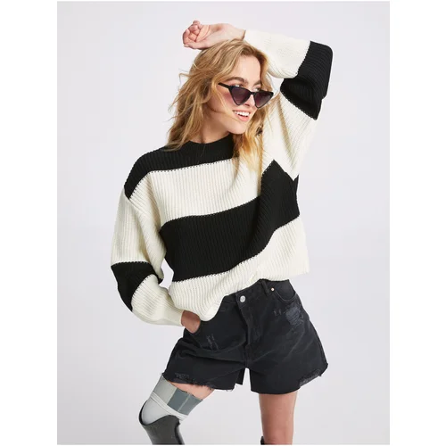 LC Waikiki Women's Crew Neck Color Block Long Sleeve Oversized Knitwear Sweater