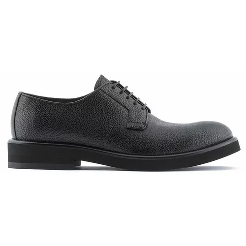 Emporio Armani Kožne cipele za muškarce, boja: crna
