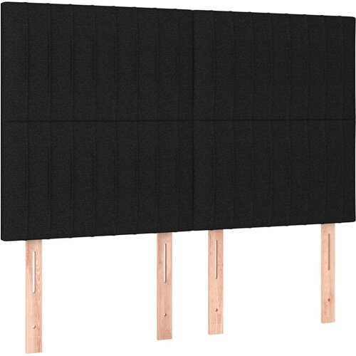 VidaXL Krevet box spring s madracem LED crni 140x190 cm od tkanine Slike