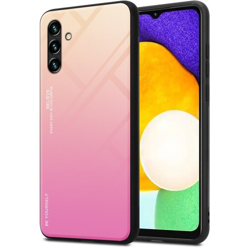 Cadorabo Ohi&scaron;je, združljiv s Samsungom v rumeni - roza - dvobarvni za&scaron;čitni pokrov iz silikona TPU in hrbta iz kaljenega stekla, (20599196) Cene