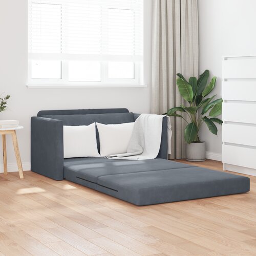 vidaXL Tlačna sedežna garnitura 2-v-1 Temno siva 124x204x61 cm Velvet Cene