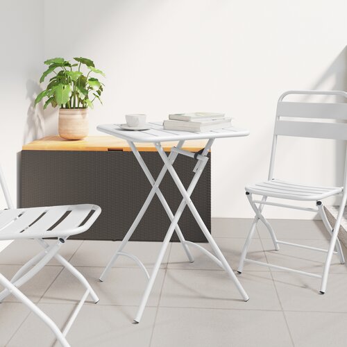 vidaXL Sklopivi vrtni stol bijeli 55x55x73 cm čelik Cijene