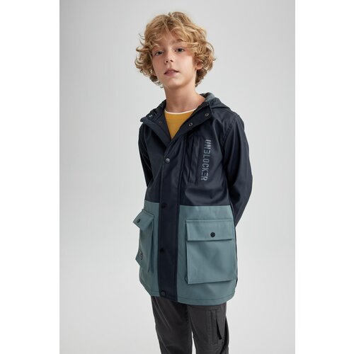 Defacto boys' Water Repellent Windproof Hooded Raincoat Slike