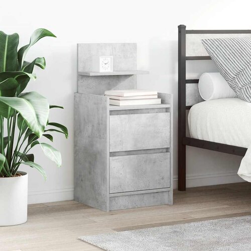 VidaXL Noćni ormarići s 2 ladice 2 kom beton siva 38x34x80 cm Slike
