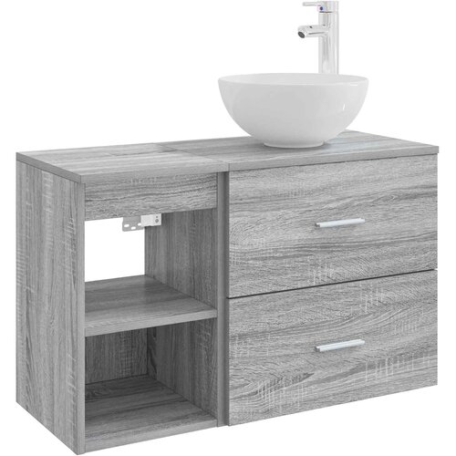  Set namje&amp;scaron;taja za kupaonicu 2 pcs Siva Sonoma Konstruirano drvo Slike