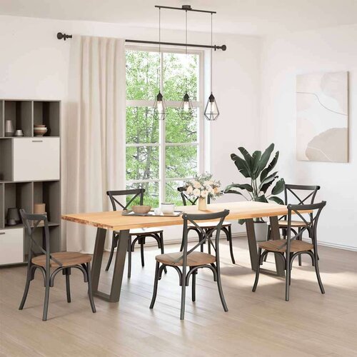 VidaXL Noge za blagovaonski stol U-oblik 2 kom Prirodni čelik 60 x (72-73) cm Čelik Slike