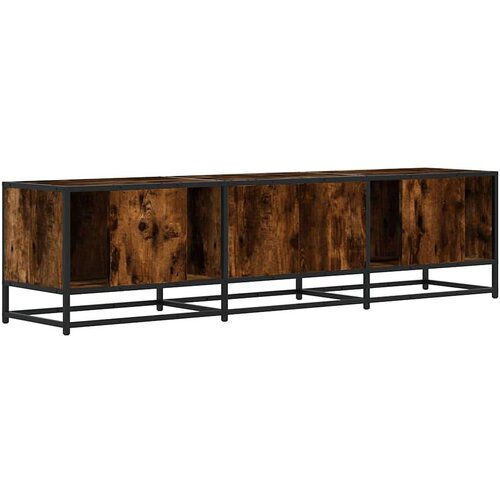 VidaXL TV ormarić dimljeni hrast 160x35x41cm konstruirano drvo i metal Slike