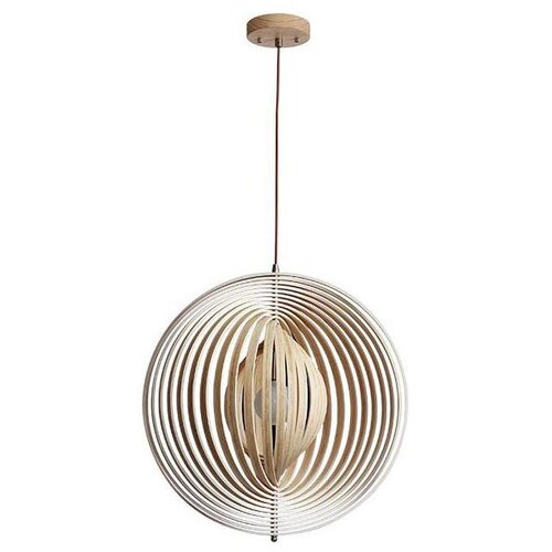  Drveni luster na sajli 1xE27/60W/230V &amp;Oslash; 43,5 cm masiv/furnir/bukva/kaučukovac Slike