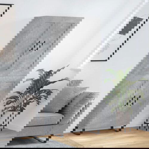 vidaXL Visoka komoda betonsko siva 69,5x34x180 cm inženirski les Cene