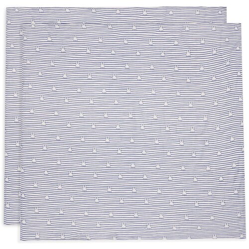 Jollein tetra plenica miffy stripe 2/1, 115x115cm navy Cene