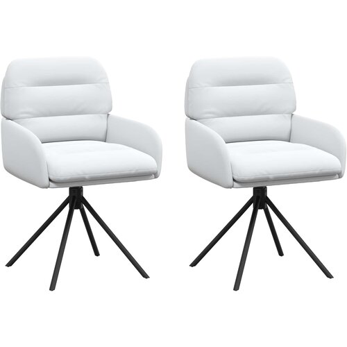 vidaXL Vrtilne jedilne stole 2 pcs Umetno usnje Bela 59 x 59,5 x 90 cm, (5000296892) Cene