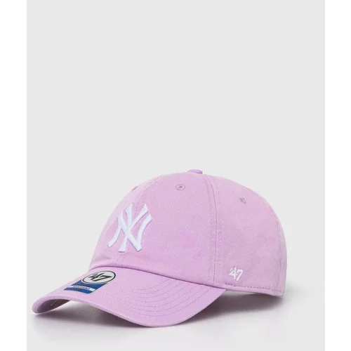 47 Brand Pamučna kapa sa šiltom za bebe MLB New York Yankees CLEAN UP boja: ljubičasta, s aplikacijom, BNLRGW17GWS