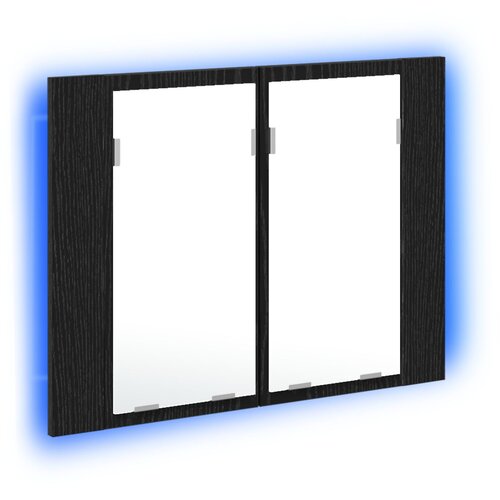 vidaXL LED ogledalo za kupaonicu  crni ormar od hrastovine  60x12x45 cm  drvo Cijene