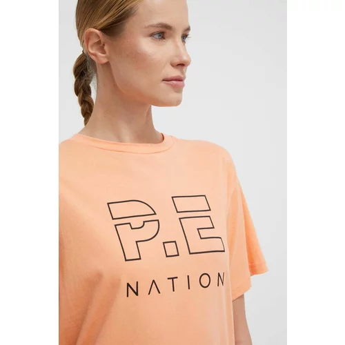 P.E Nation Bombažna kratka majica ženski, oranžna barva