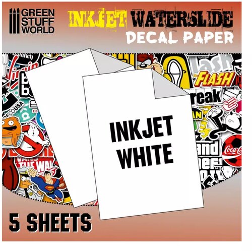 Green Stuff World inkjet waterslide decal A4-WHITE (packx5) Cene