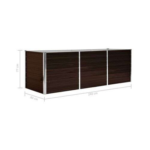 VidaXL Povi&amp;scaron;ena vrtna gredica smeđa 240 x 80 x 77 cm pocinčani čelik Slike